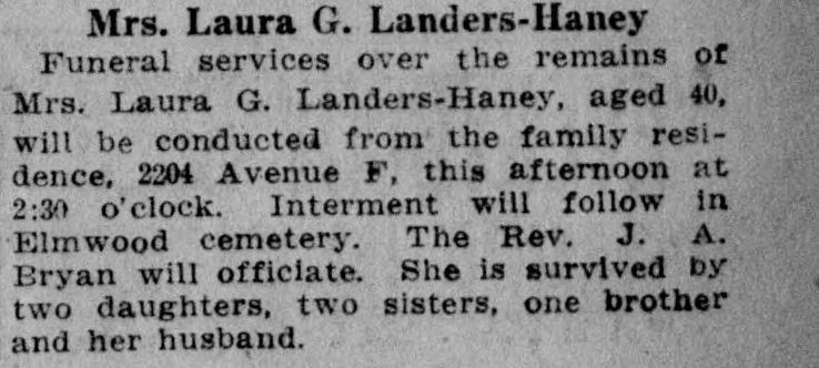 Laura G. Landers-Haney obituary